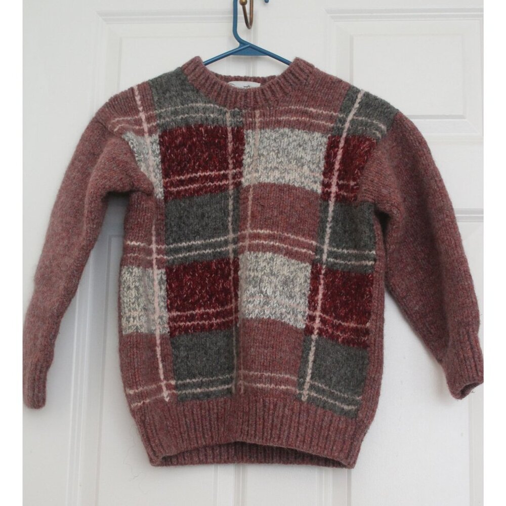 Rare Vintage Child’s Knit Plaid Sweater No size